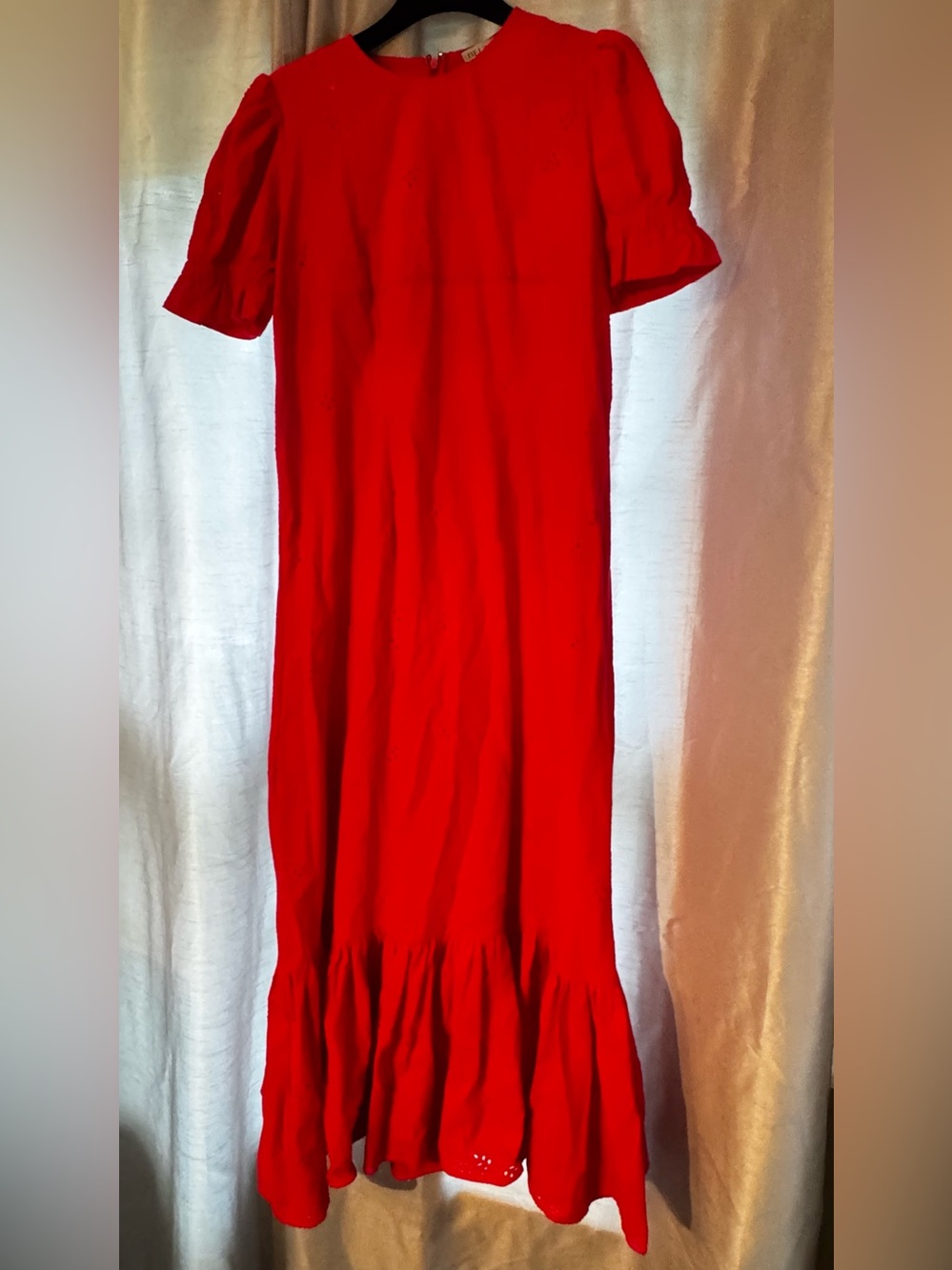 Red Beulah Women's Ruffle-Hem Midi Dress - Elegant Everyday Style